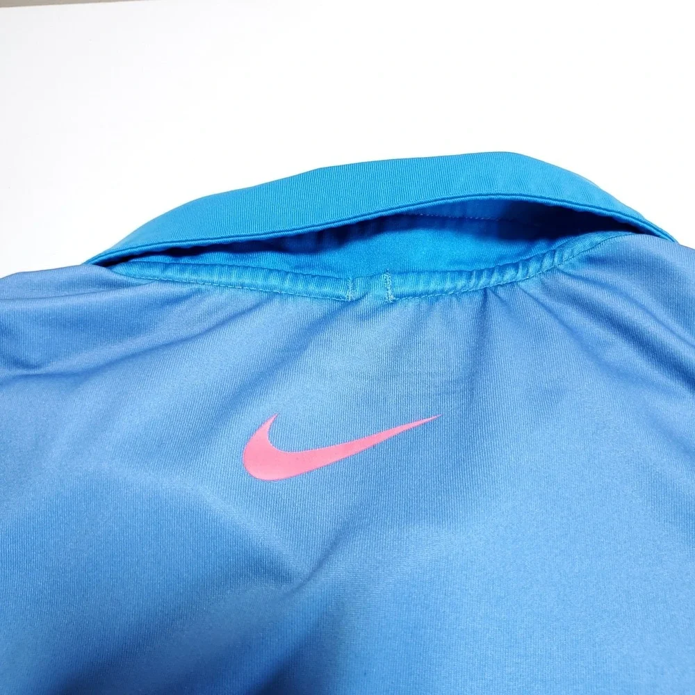 NIKE GOLF DRI-FIT TOUR PERFORMANCE Mens Medium Striped Polo Shirt Pocket